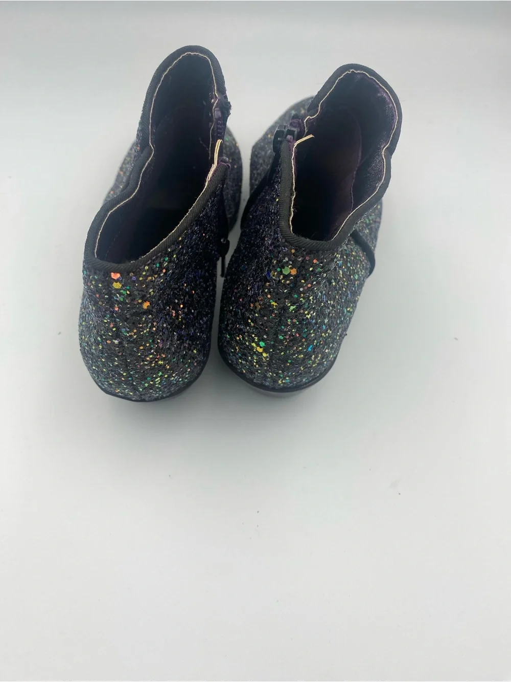 Sam Edelman Kids Glitter Ankle Boots in Black with Multicolor Sparkle